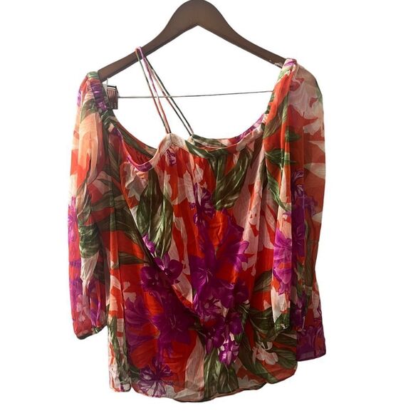 INC Floral Tropical Off The Shoulder Blouse Top Sz 2X - Picture 4 of 5